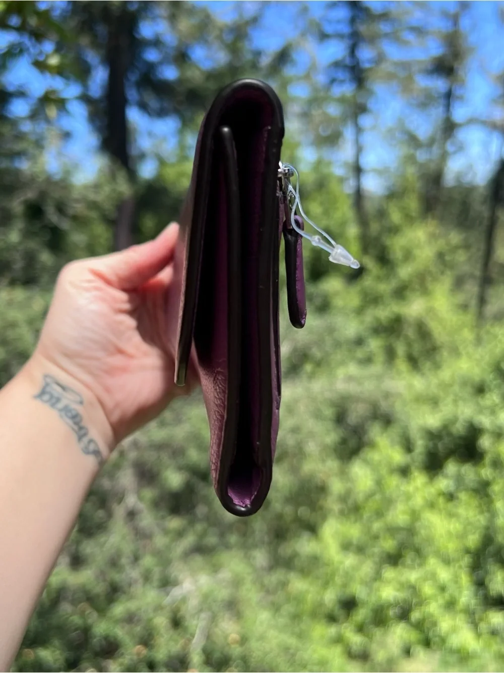 COACH Vintage Purple Leather Trifold Wallet AUTHENTIC